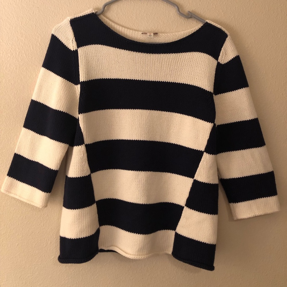 Navy and White Gap Sweater